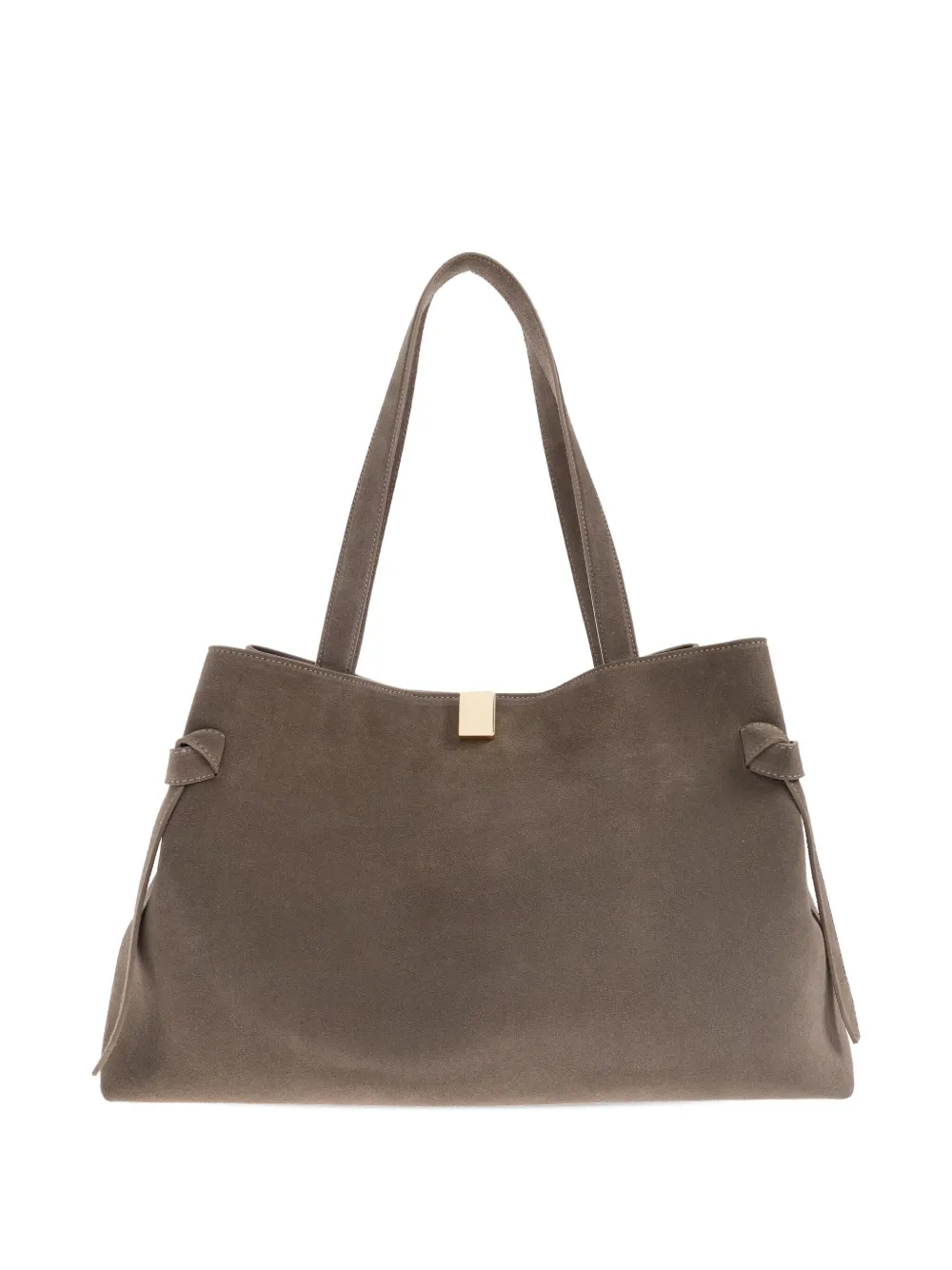 Yuzefi Gyoza suède shopper met strikdetail Bruin