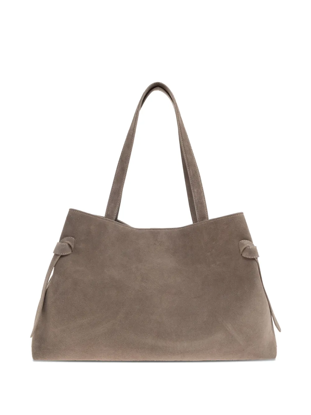 Yuzefi Gyoza suède shopper met strikdetail Bruin
