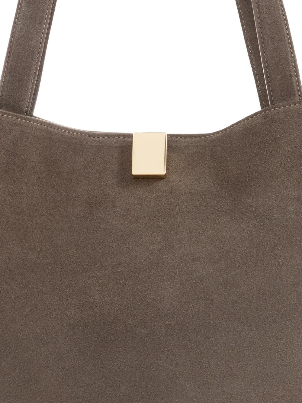 Yuzefi Gyoza suède shopper met strikdetail Bruin