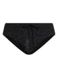 Balmain leopard-print drawstring swim trunks - Black