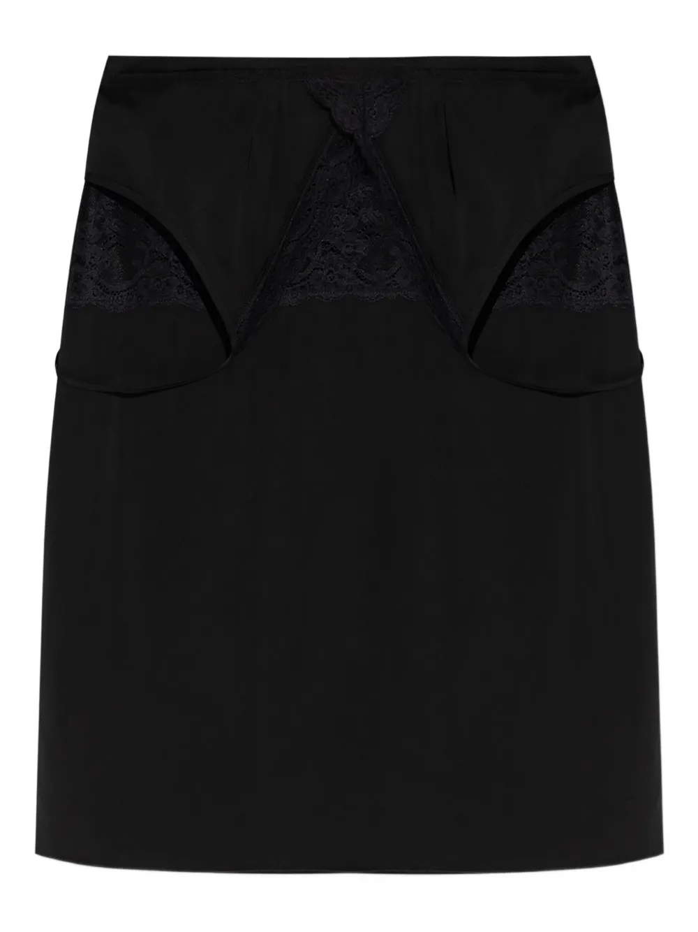 VETEMENTS lace-insert slip mini dress Zwart
