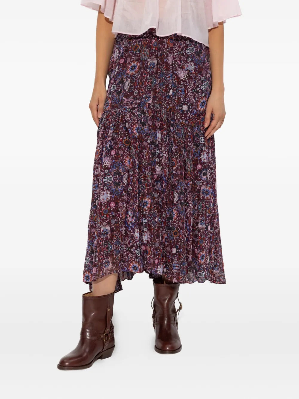 MARANT ÉTOILE Plooirok met bloemenprint Paars