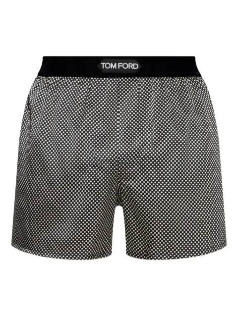 TOM FORD polka-dot logo-waist boxers