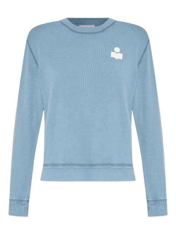 Marant Étoile Logo-embroidered Cotton Sweatshirt in Blue