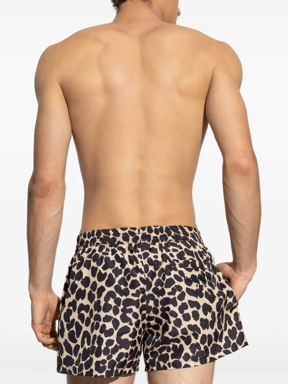 Balmain Shorts met luipaardprint Beige