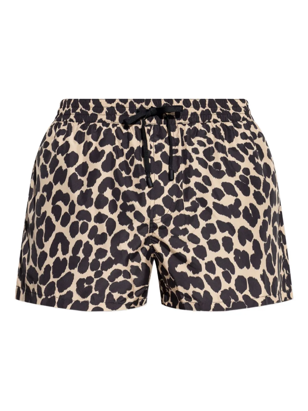 Balmain leopard-print drawstring swim shorts Beige