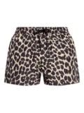 Balmain leopard-print drawstring swim shorts - Neutrals