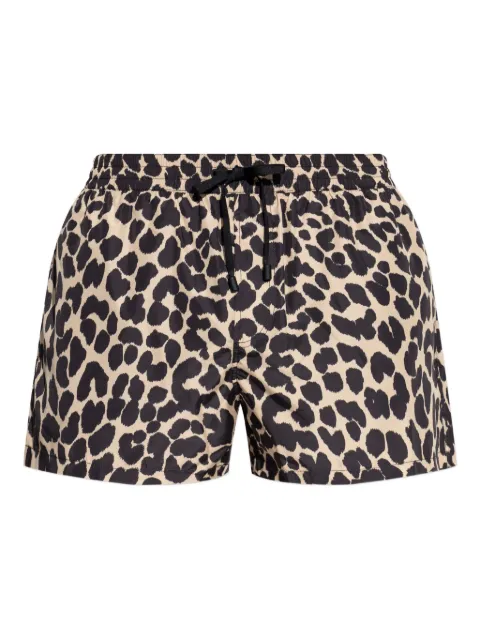 Balmain leopard-print drawstring swim shorts