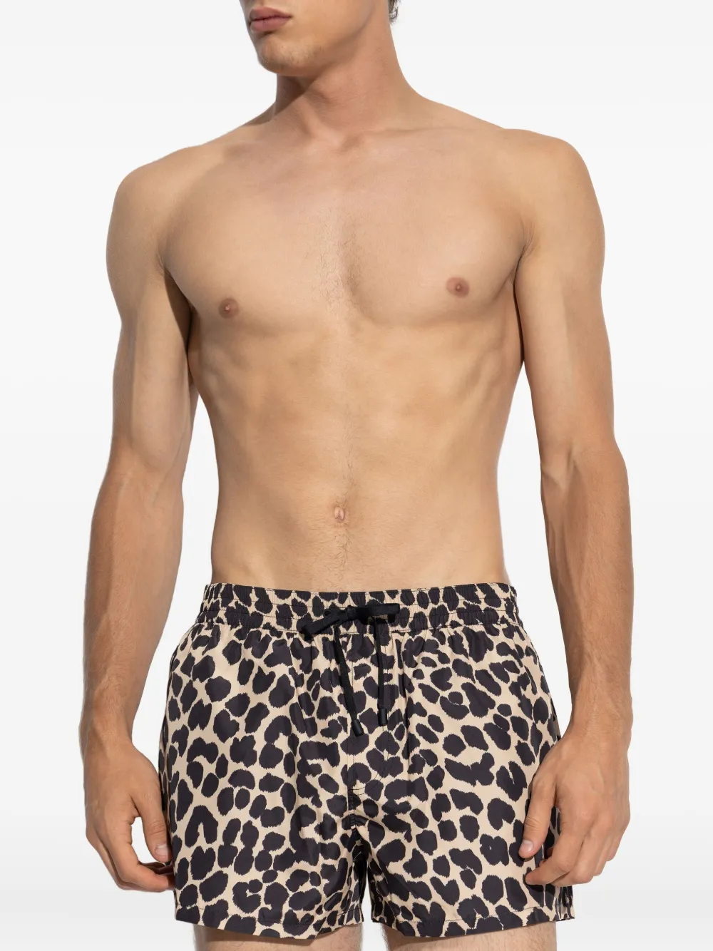 Balmain Shorts met luipaardprint Beige