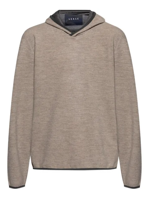 Sease trimmed-edges wool hoodie