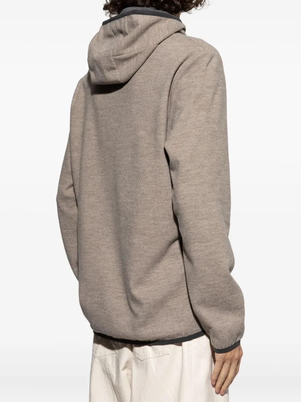 Trimmed-Edges Wool Hoodie