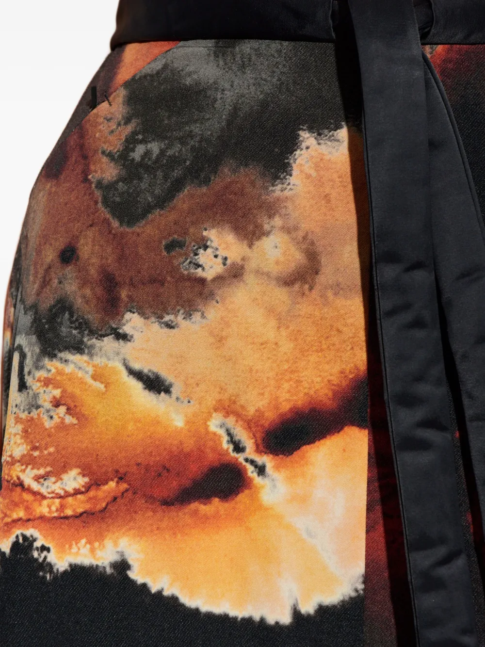 Y-3 Abstract-print Long Skirt In Black