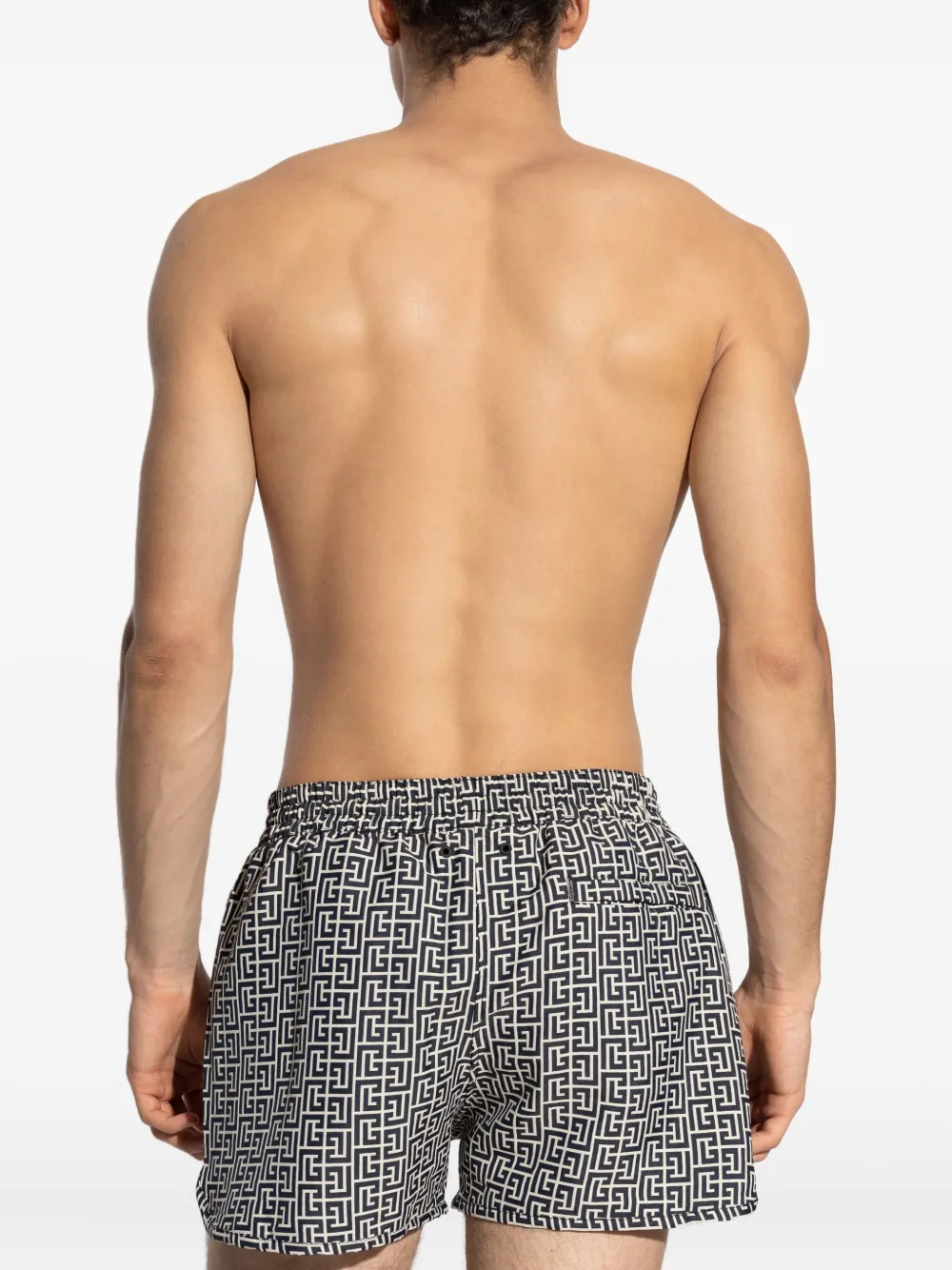 Balmain Zwembroek met geometrische print Zwart