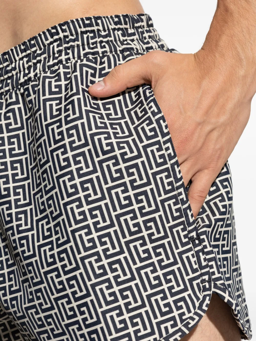 Balmain Zwembroek met geometrische print Zwart