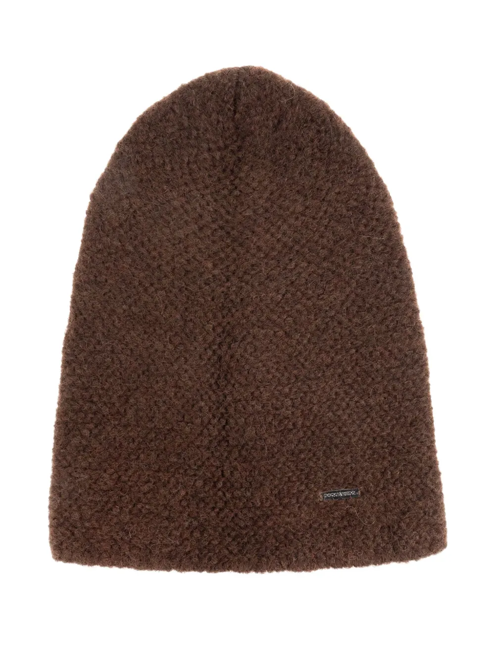 Dsquared2 Logo-plaque Textured Beanie In Brown