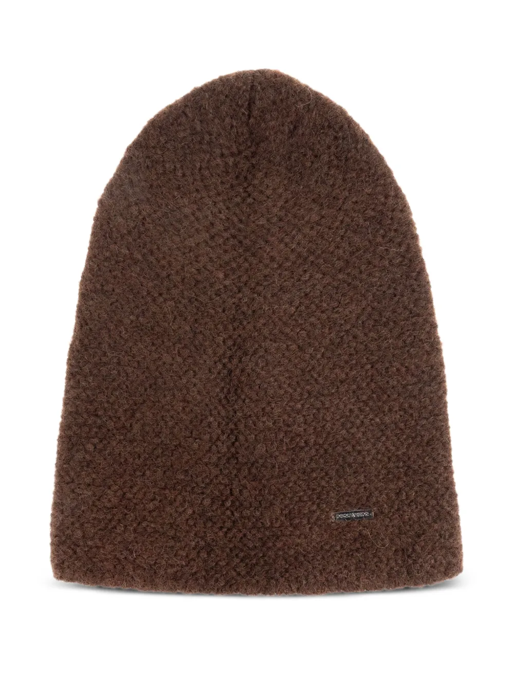 logo-plaque textured beanie