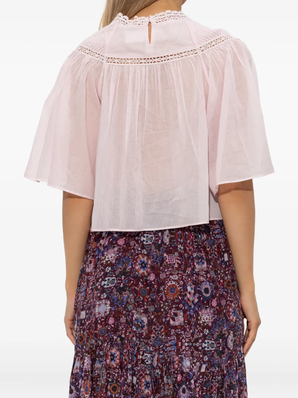 Isabel Marant Étoile Lace-insert Blouse In Pink
