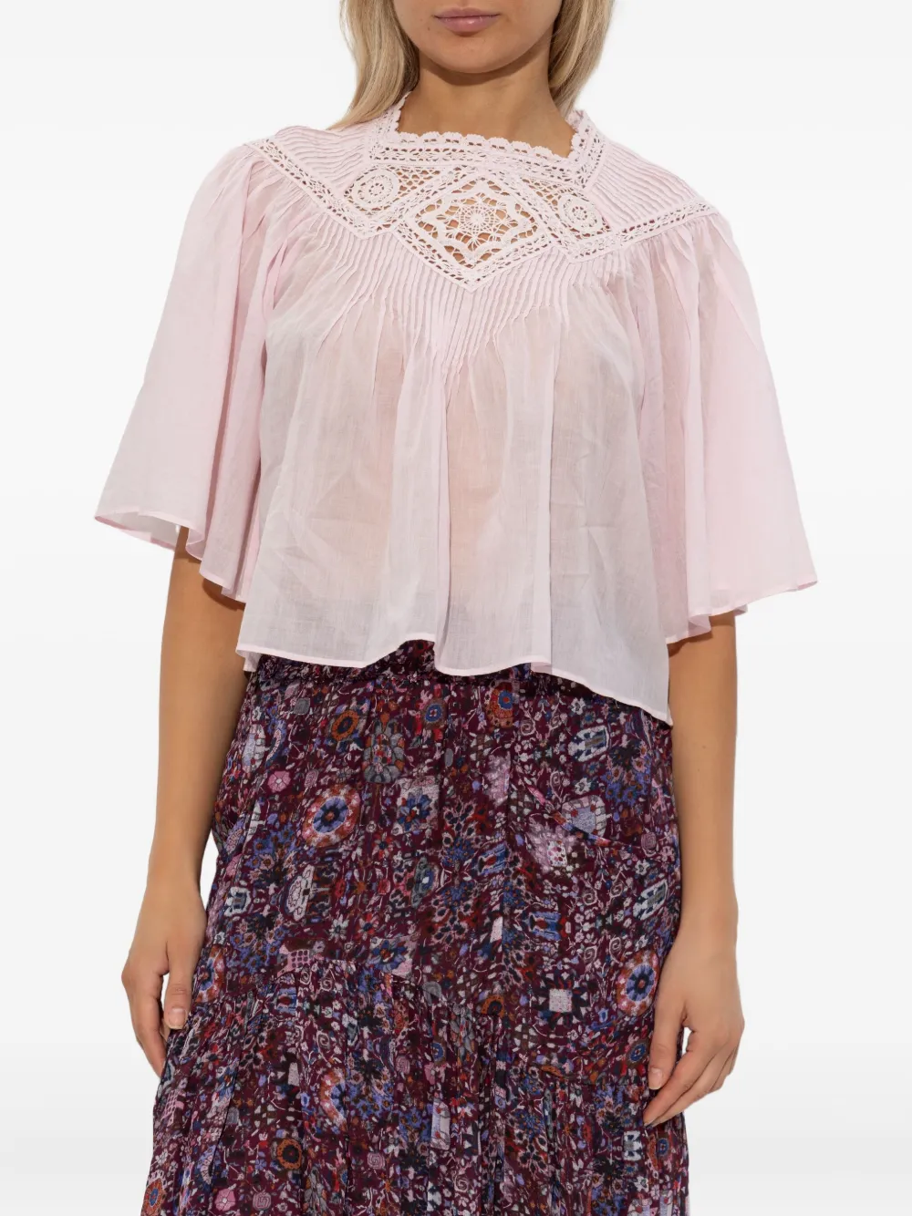 Isabel Marant Étoile Lace-insert Blouse In Pink