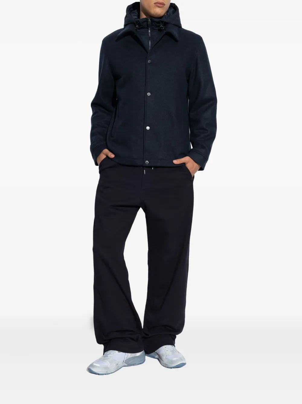 Woolrich hooded buttoned jacket Blauw