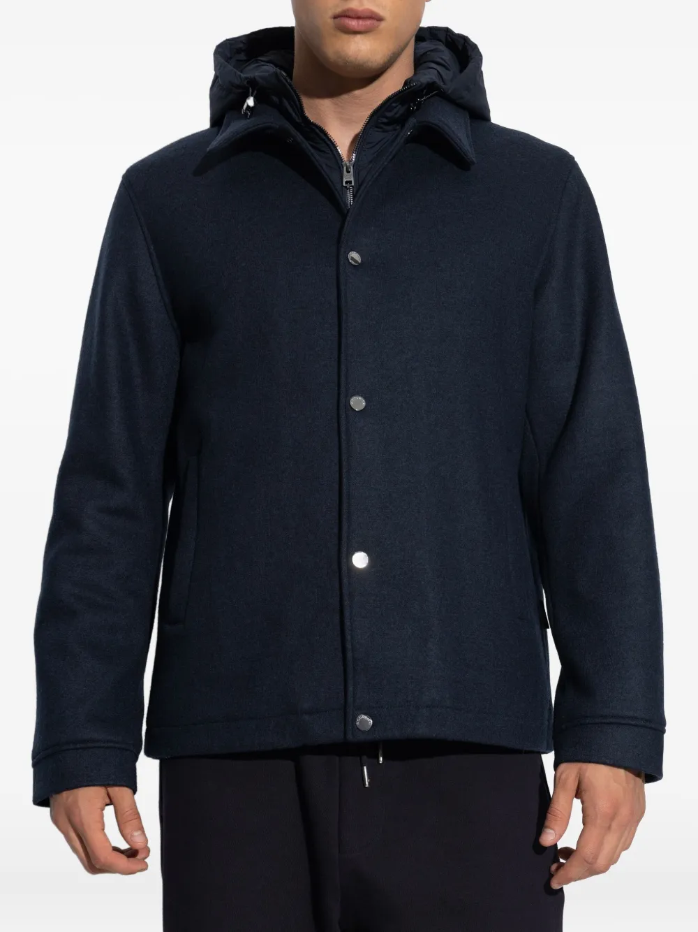Woolrich hooded buttoned jacket Blauw