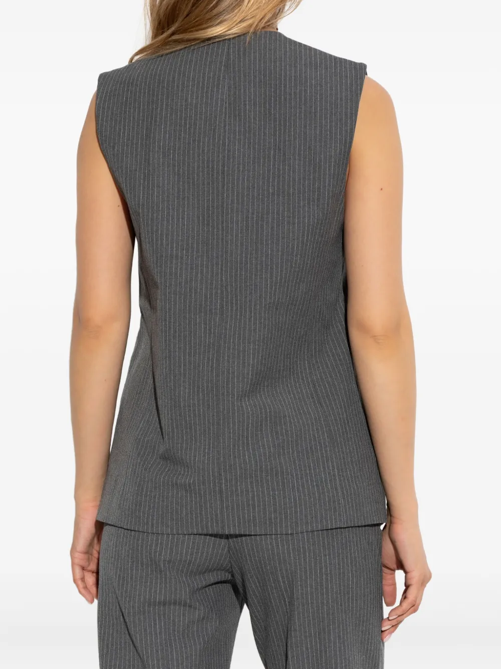 SAMSOE Gilet met krijtstreep Grijs