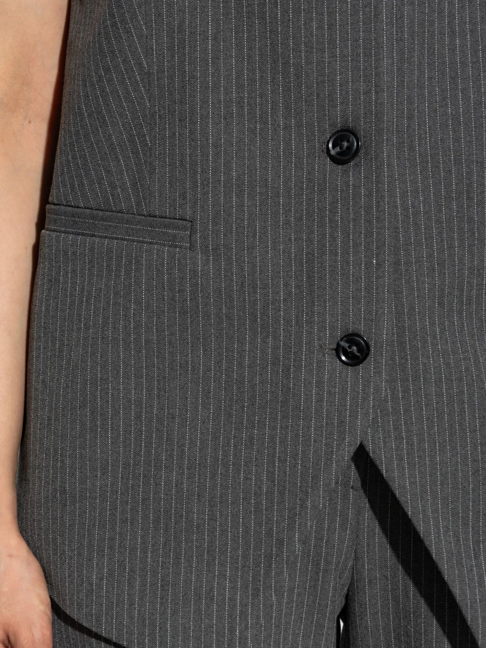 SAMSOE Gilet met krijtstreep Grijs
