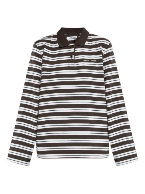 SAMSOE SAMSOE Sandover striped long-sleeve polo shirt