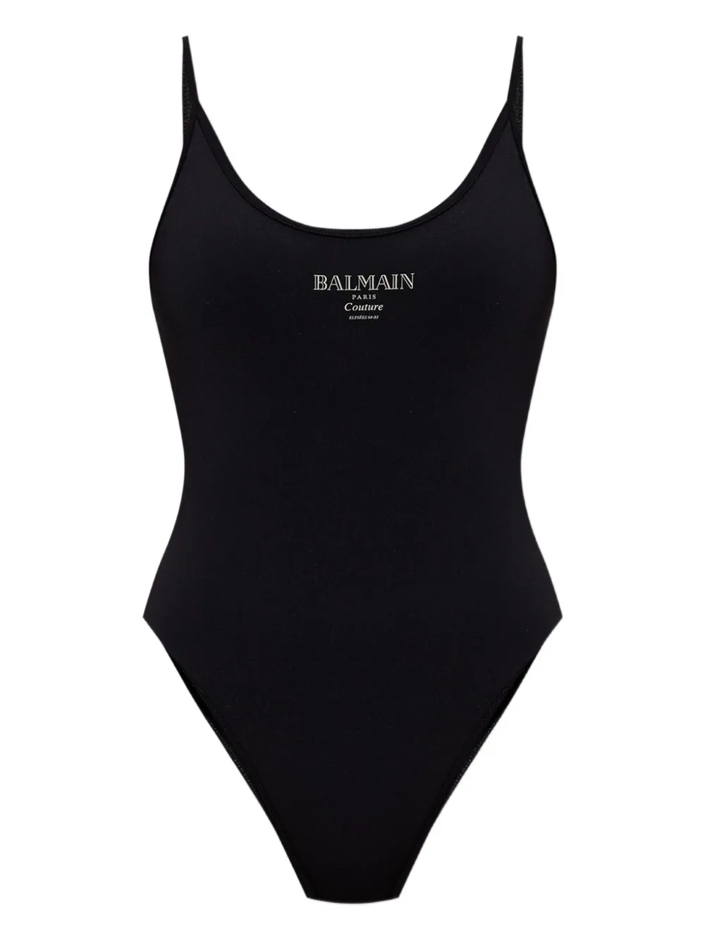 Balmain logo-print swimsuit Zwart