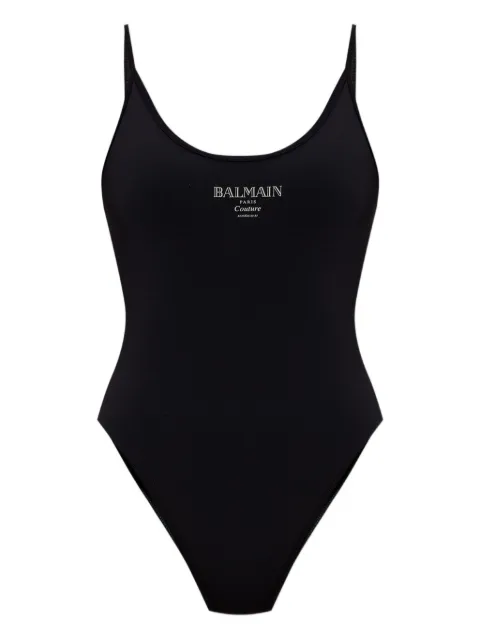 Balmain logo-print swimsuit