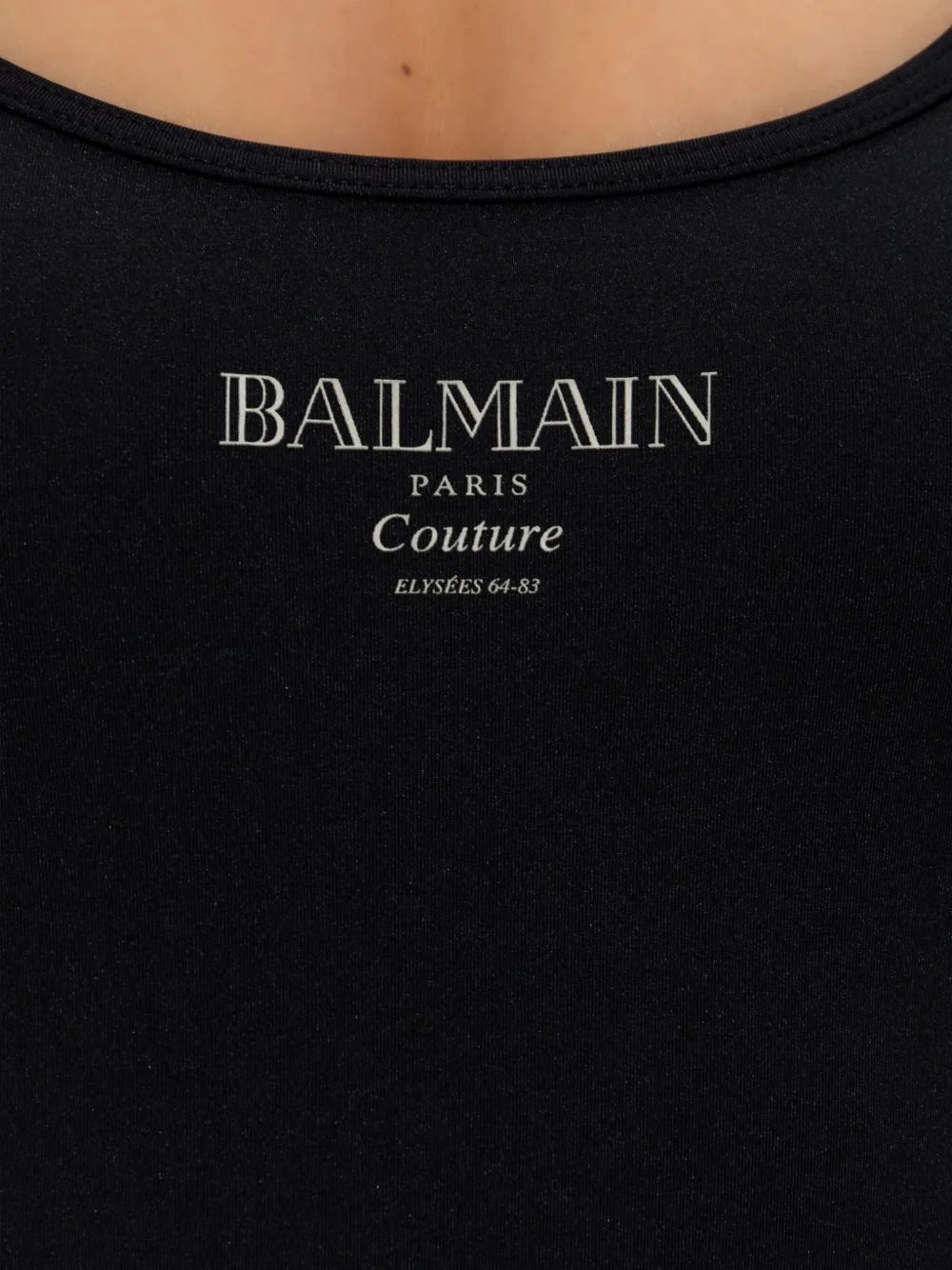 Balmain logo-print swimsuit Zwart