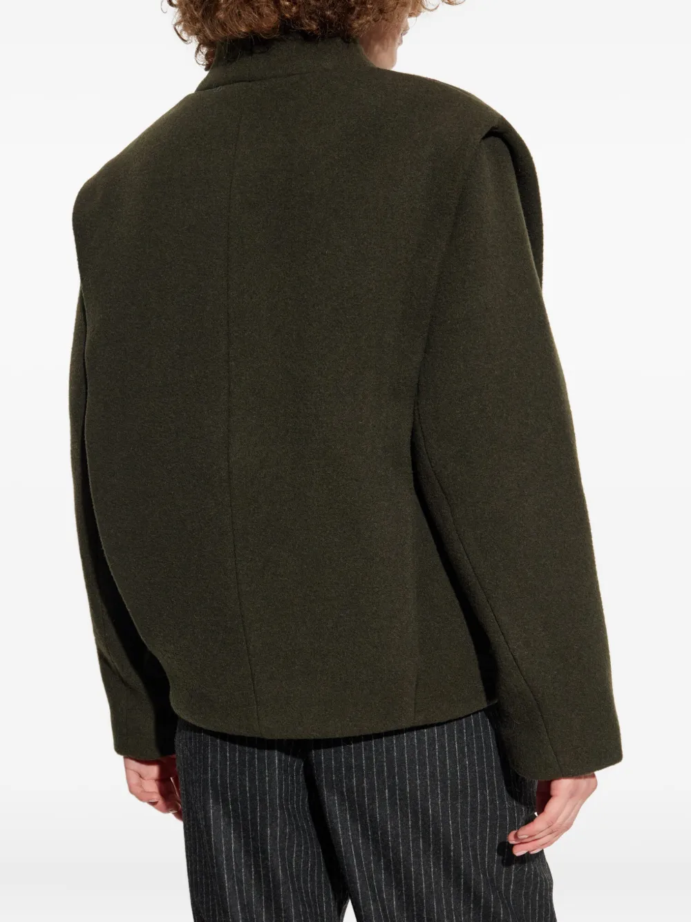 ISABEL MARANT padded-shoulder wool coat Groen