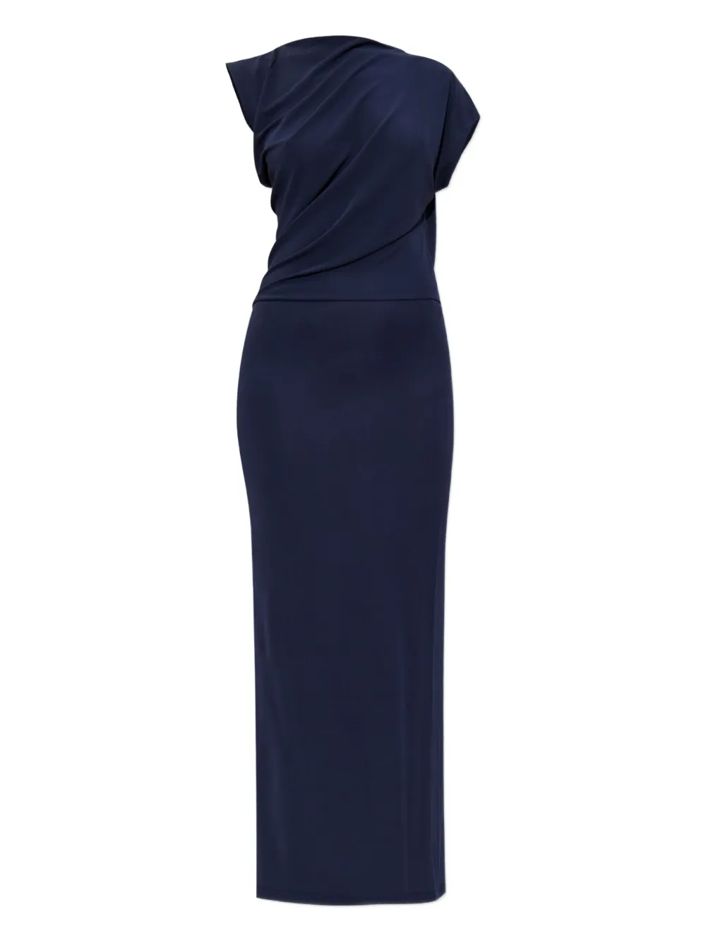 Cult Gaia Jona gedrapeerde maxi-jurk met korte mouwen Blauw