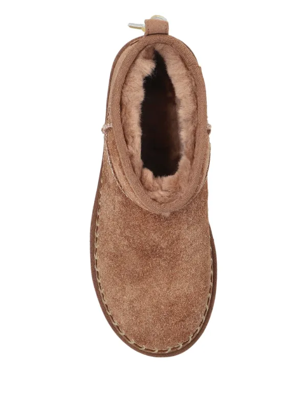 UGG Mini Biarritz suede-leather Stitched Boots | Brown | FARFETCH RO