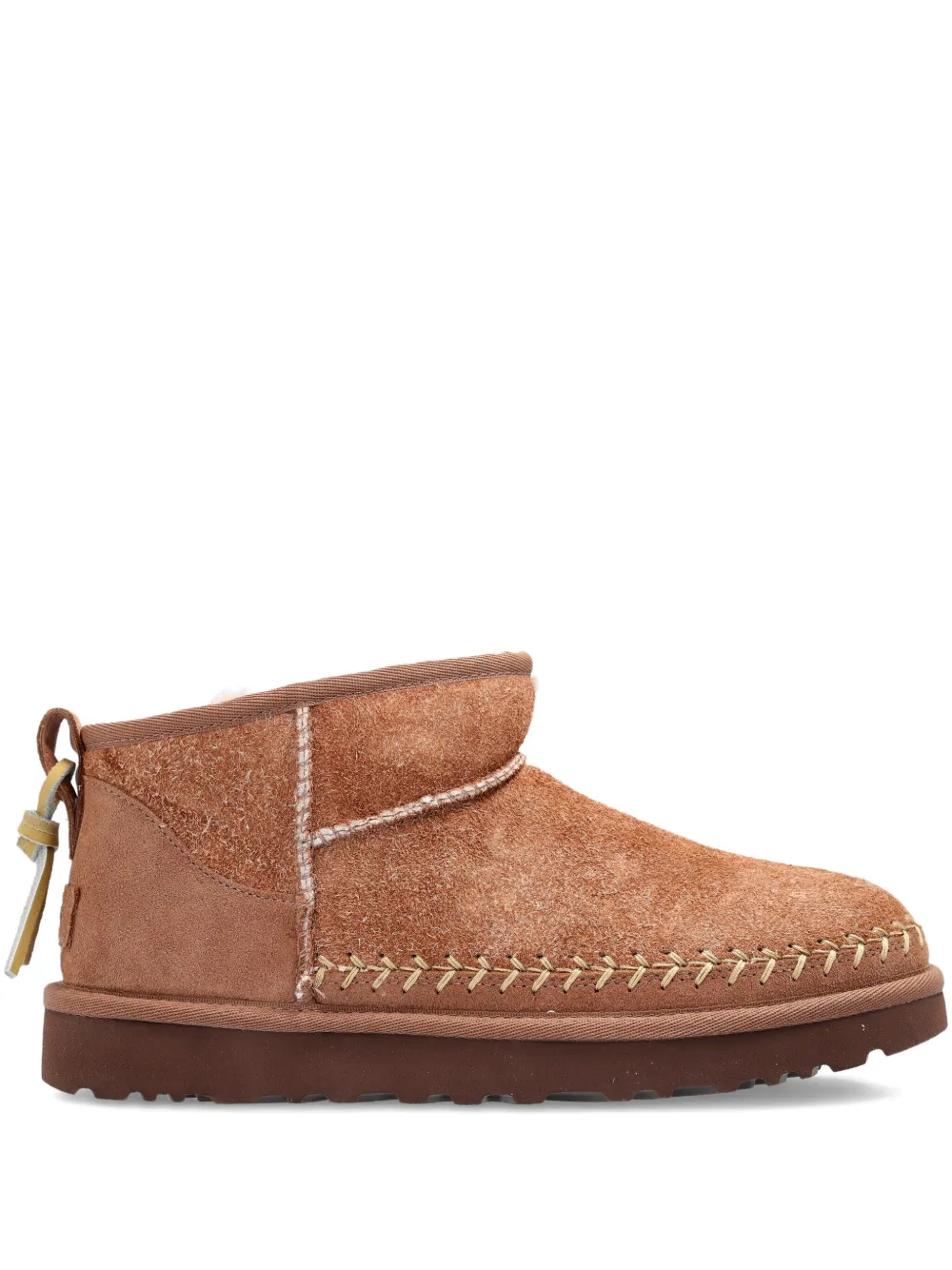 UGG mini Biarritz suede-leather stitched boots Brown