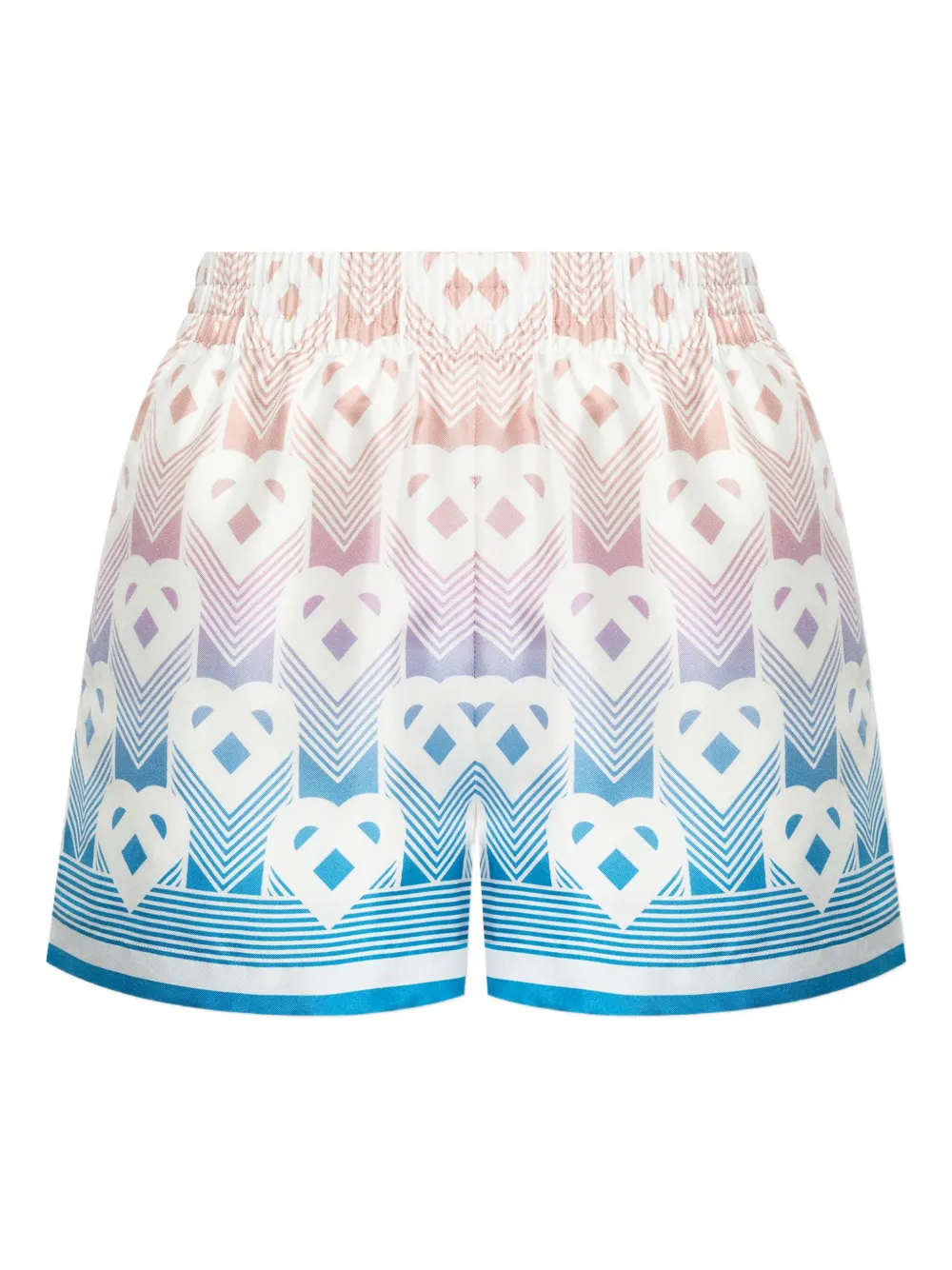 Casablanca Zijden shorts met monogramprint Blauw