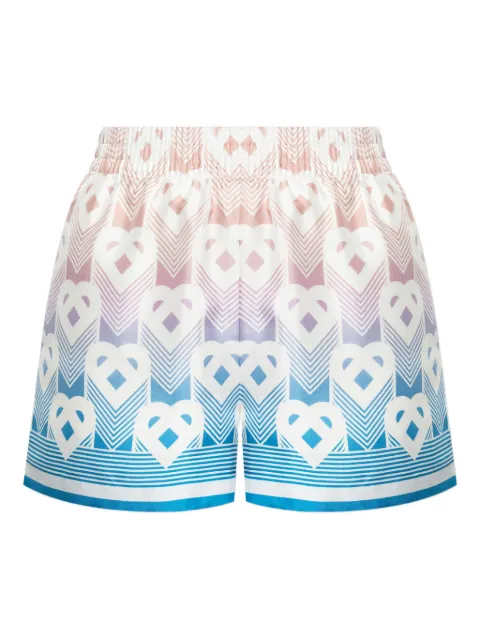 Casablanca monogram-print silk shorts