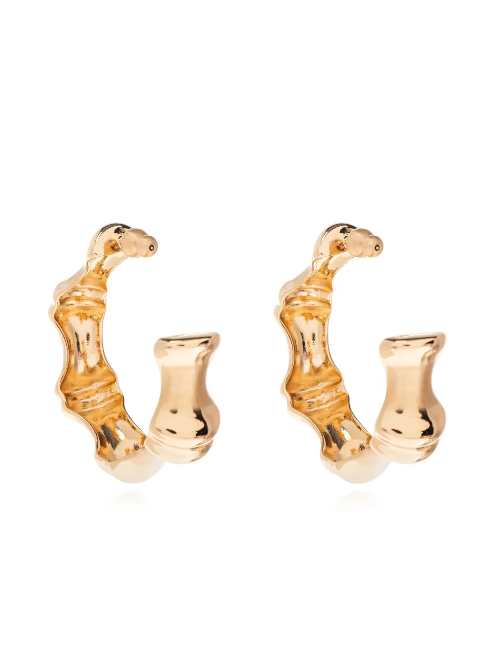 bamboo-shaped hoop earrings
