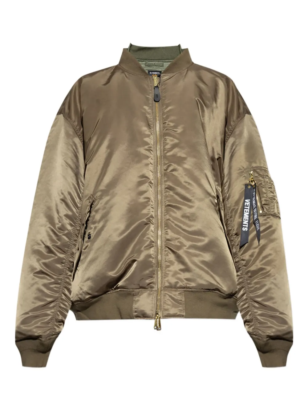Vetements Zip-fastening Bomber Jacket In Brown