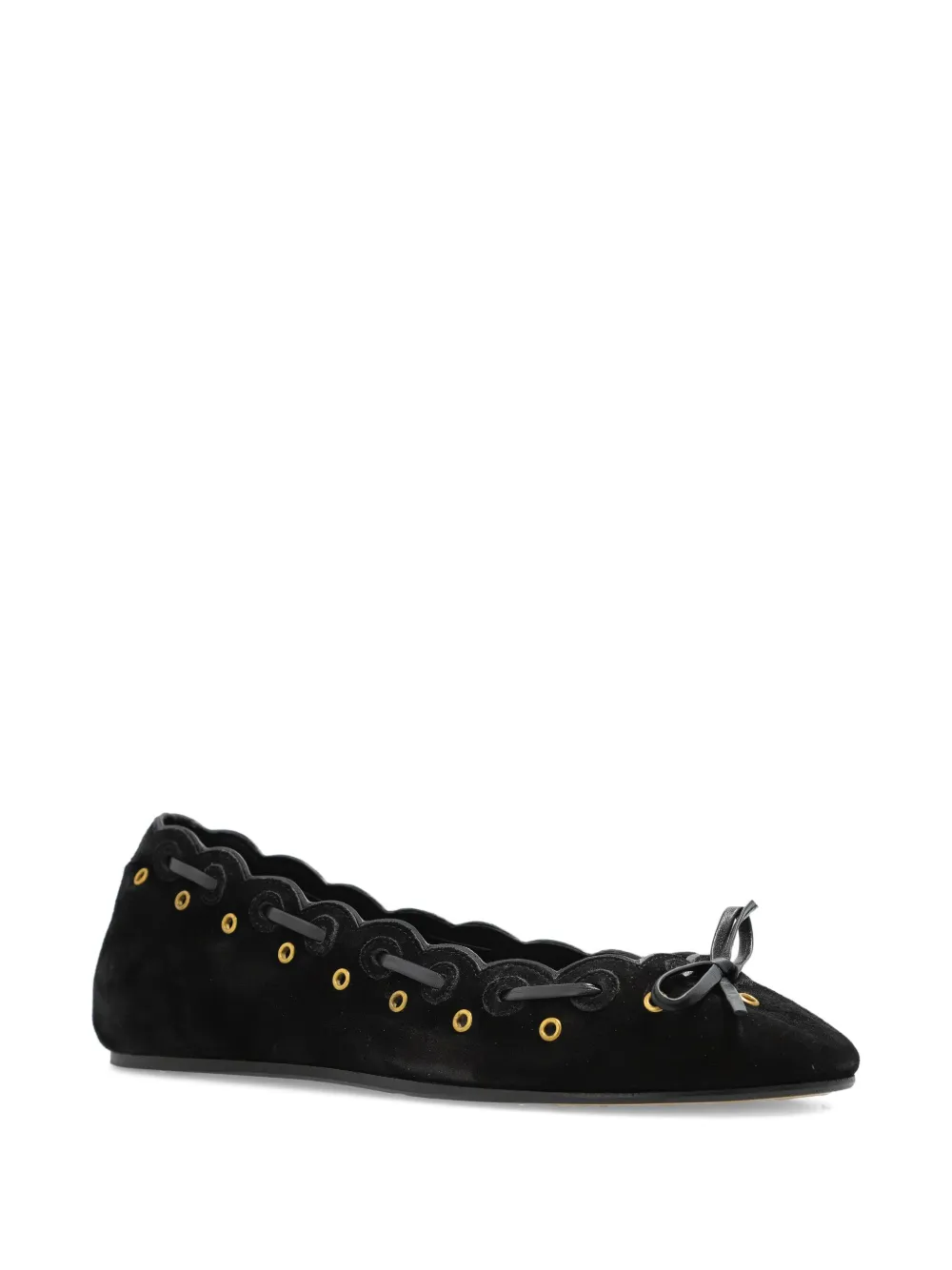 ISABEL MARANT Balfy gewelfde ballerina's met ringlets - Zwart