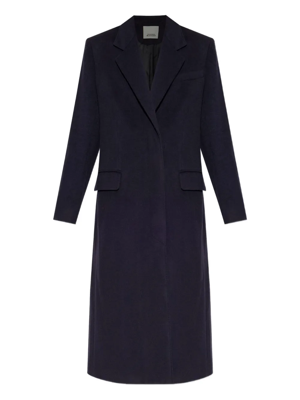 ISABEL MARANT peak lapel wool coat Zwart