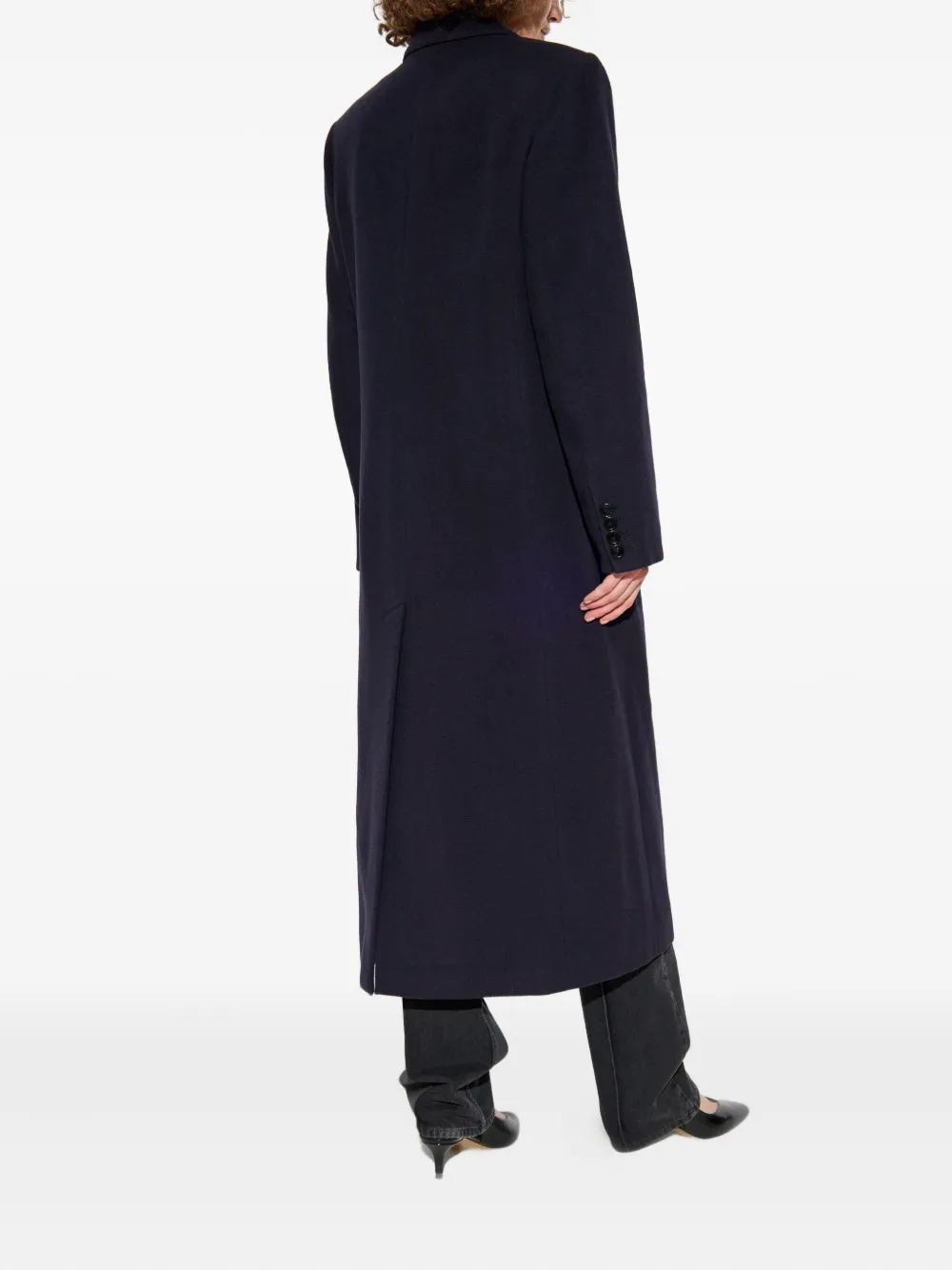 ISABEL MARANT peak lapel wool coat Zwart