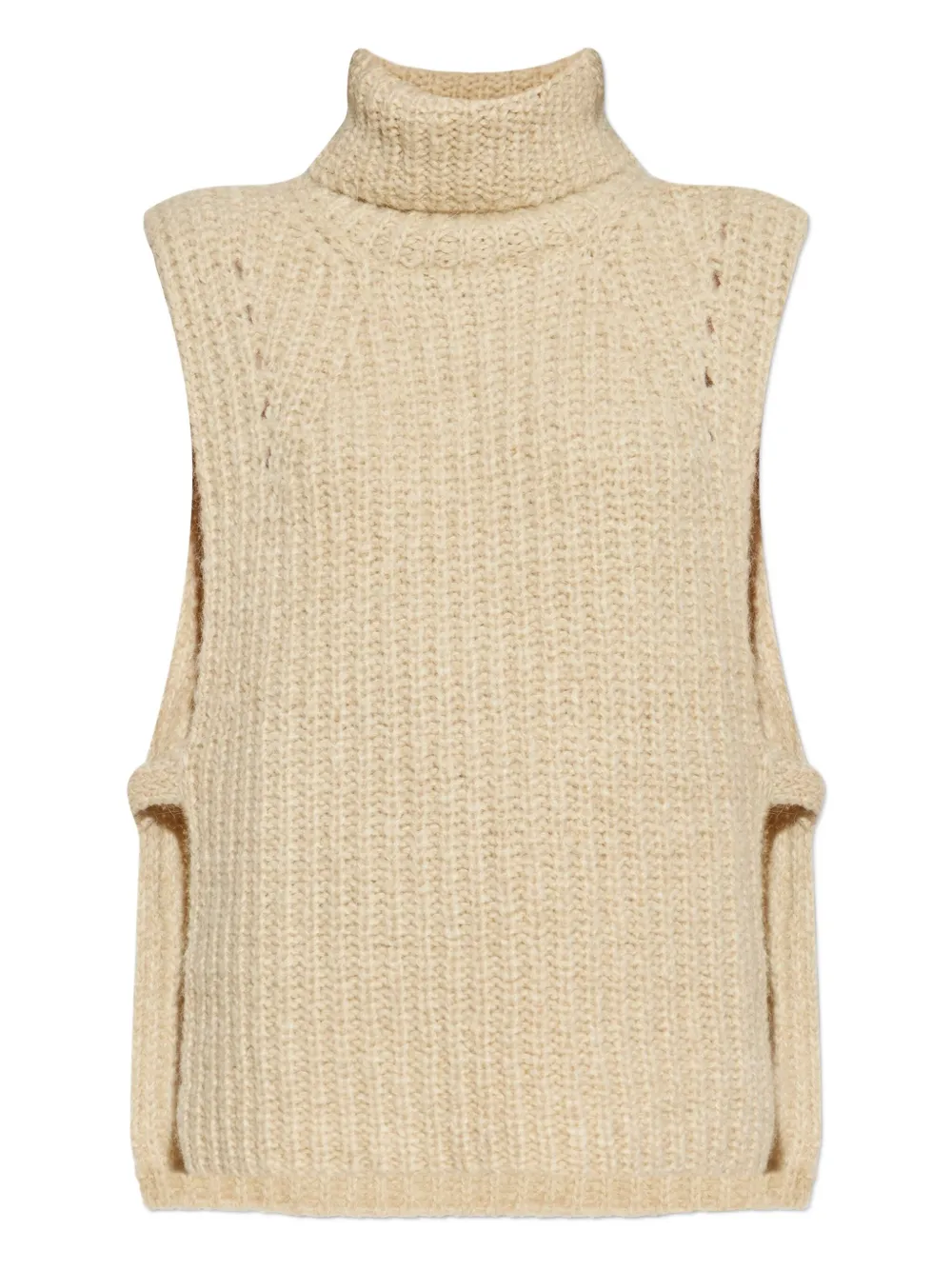 ISABEL MARANT turtleneck ribbed vest Beige