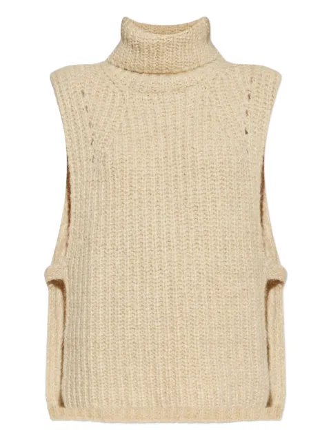 ISABEL MARANT chaleco de canalé con cuello de tortuga