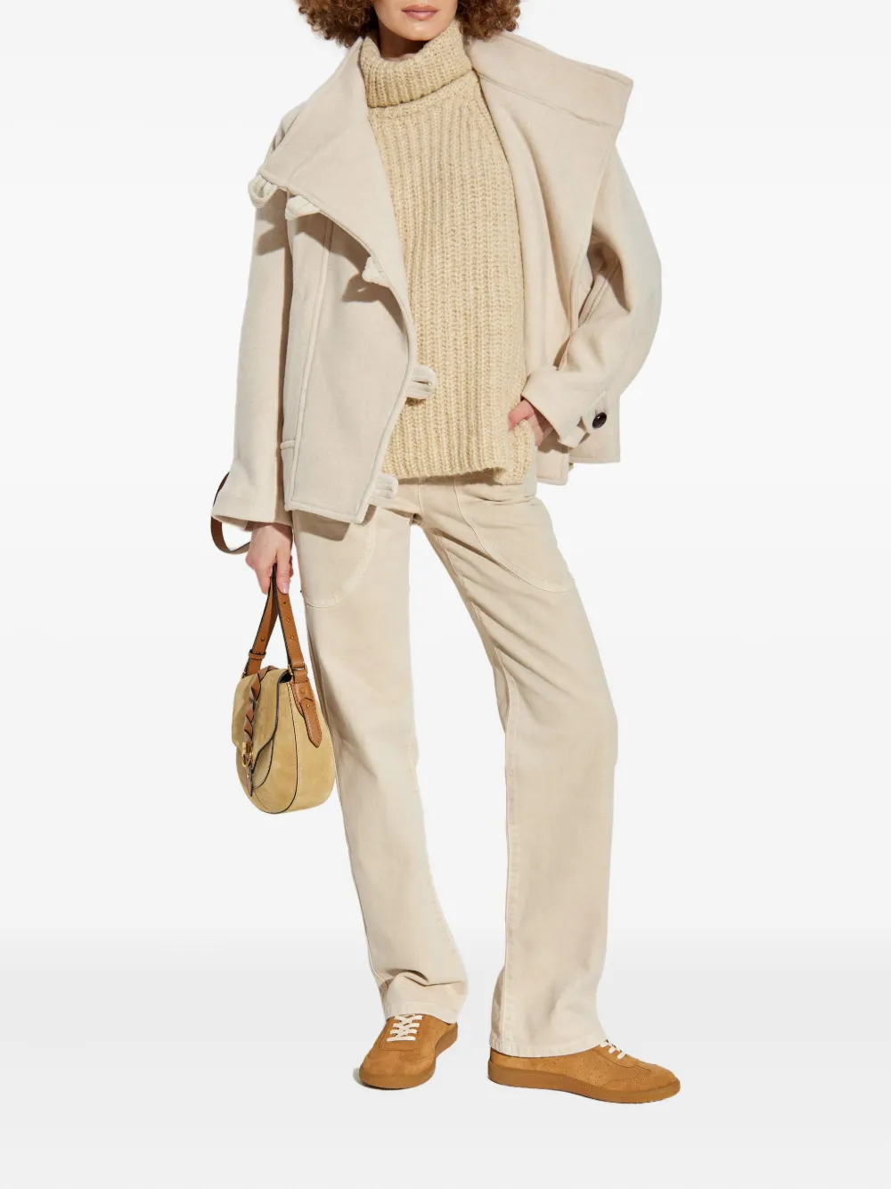 ISABEL MARANT turtleneck ribbed vest Beige