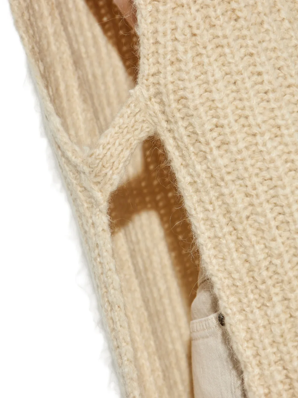 ISABEL MARANT turtleneck ribbed vest Beige