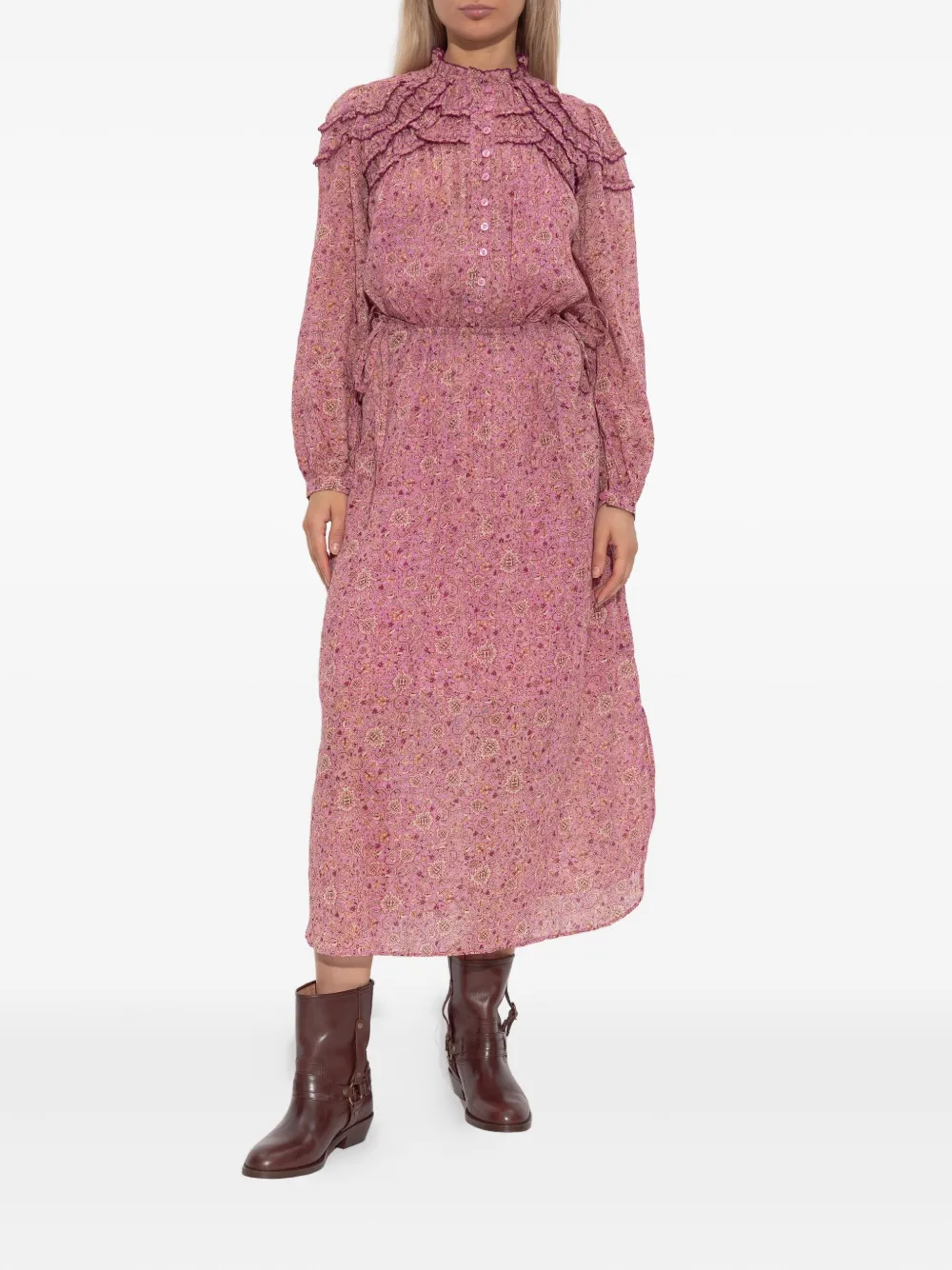 MARANT ÉTOILE Midi-jurk met bloemenprint - Roze
