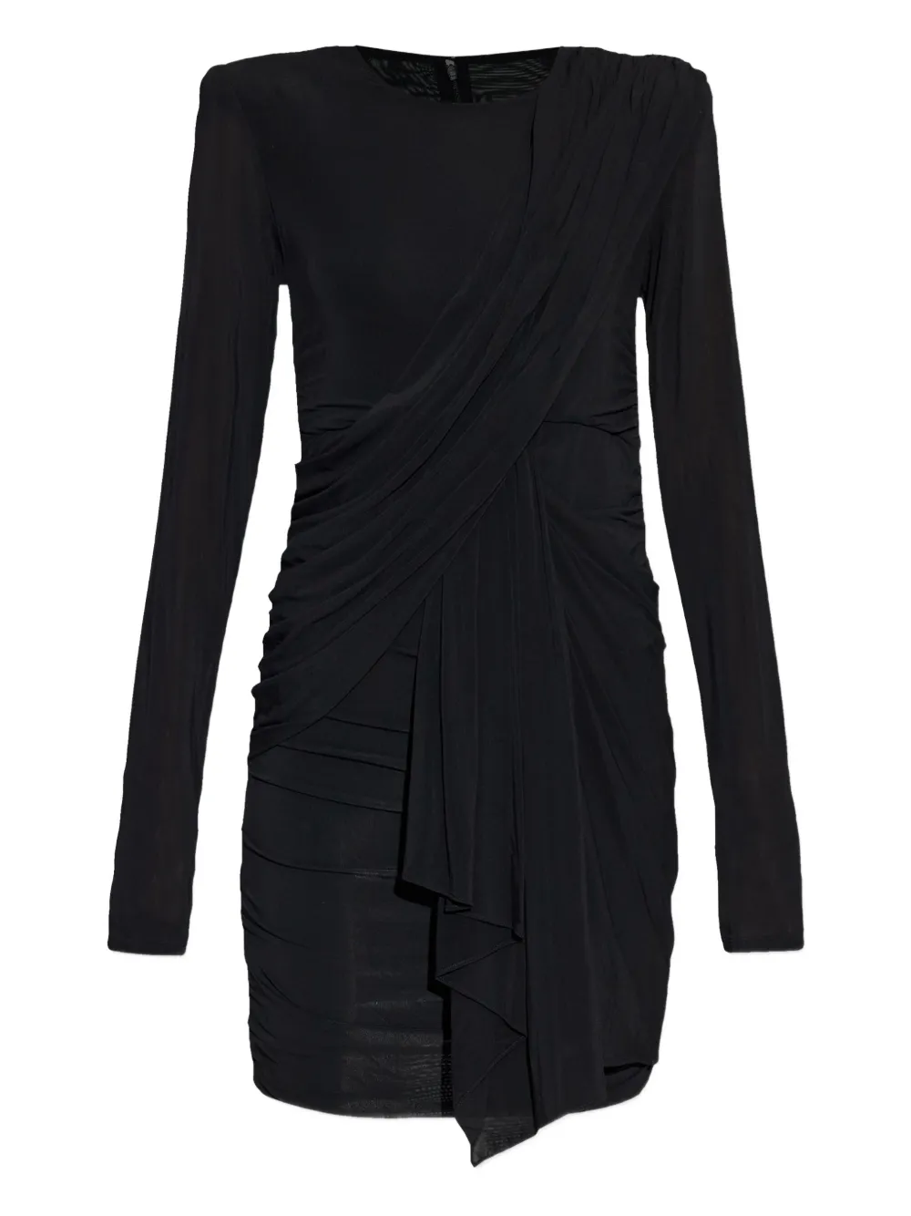ISABEL MARANT draped shoulder-padded dress Zwart