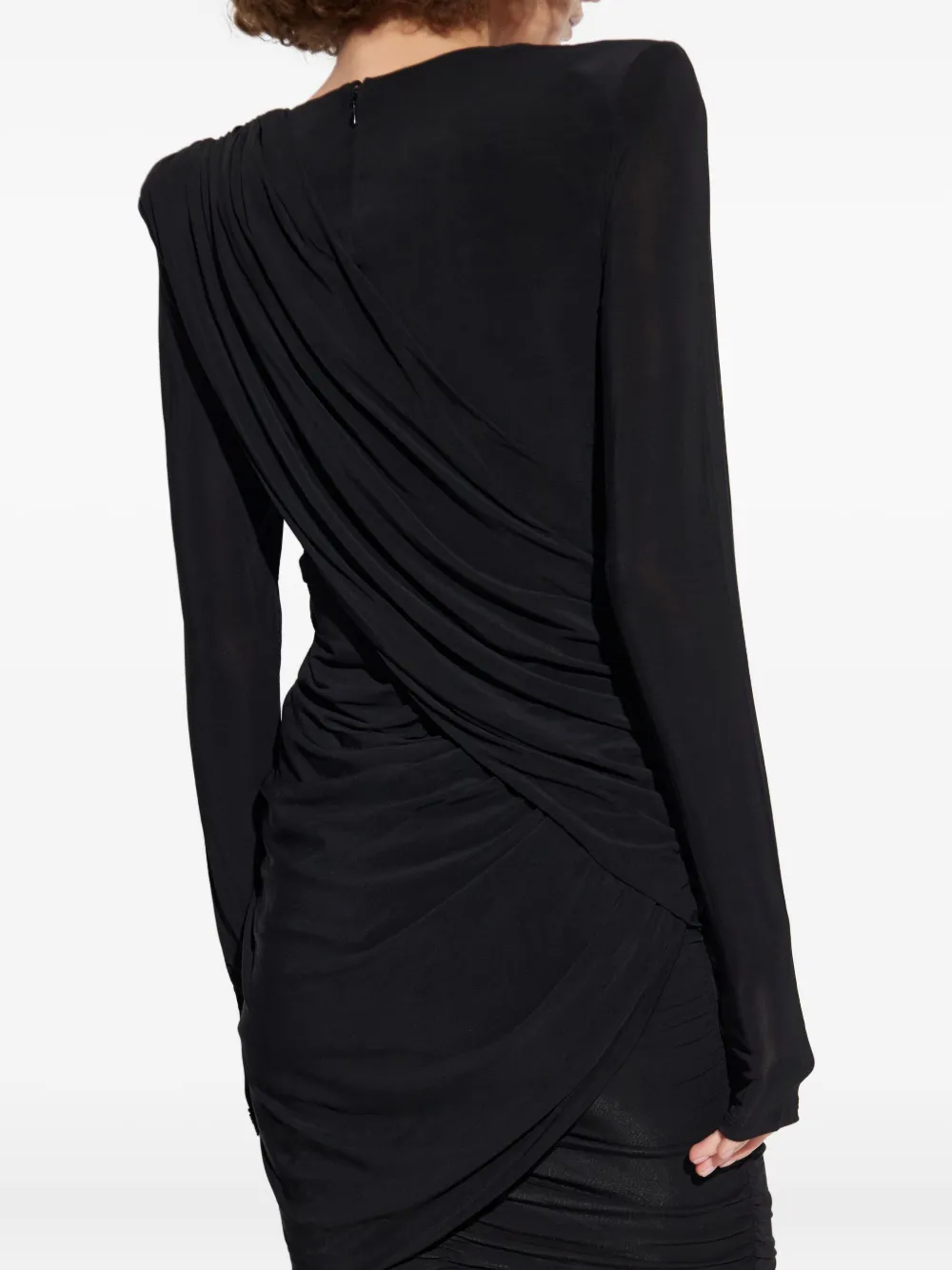 ISABEL MARANT draped shoulder-padded dress Zwart