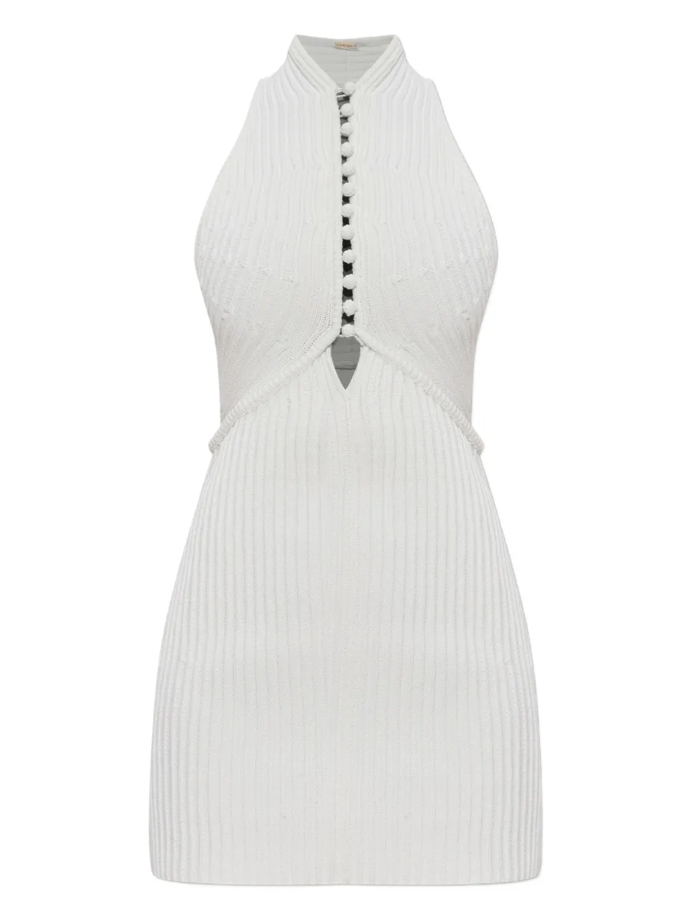 Cult Gaia Vivienne Halterneck Ribbed Mini Dress In White