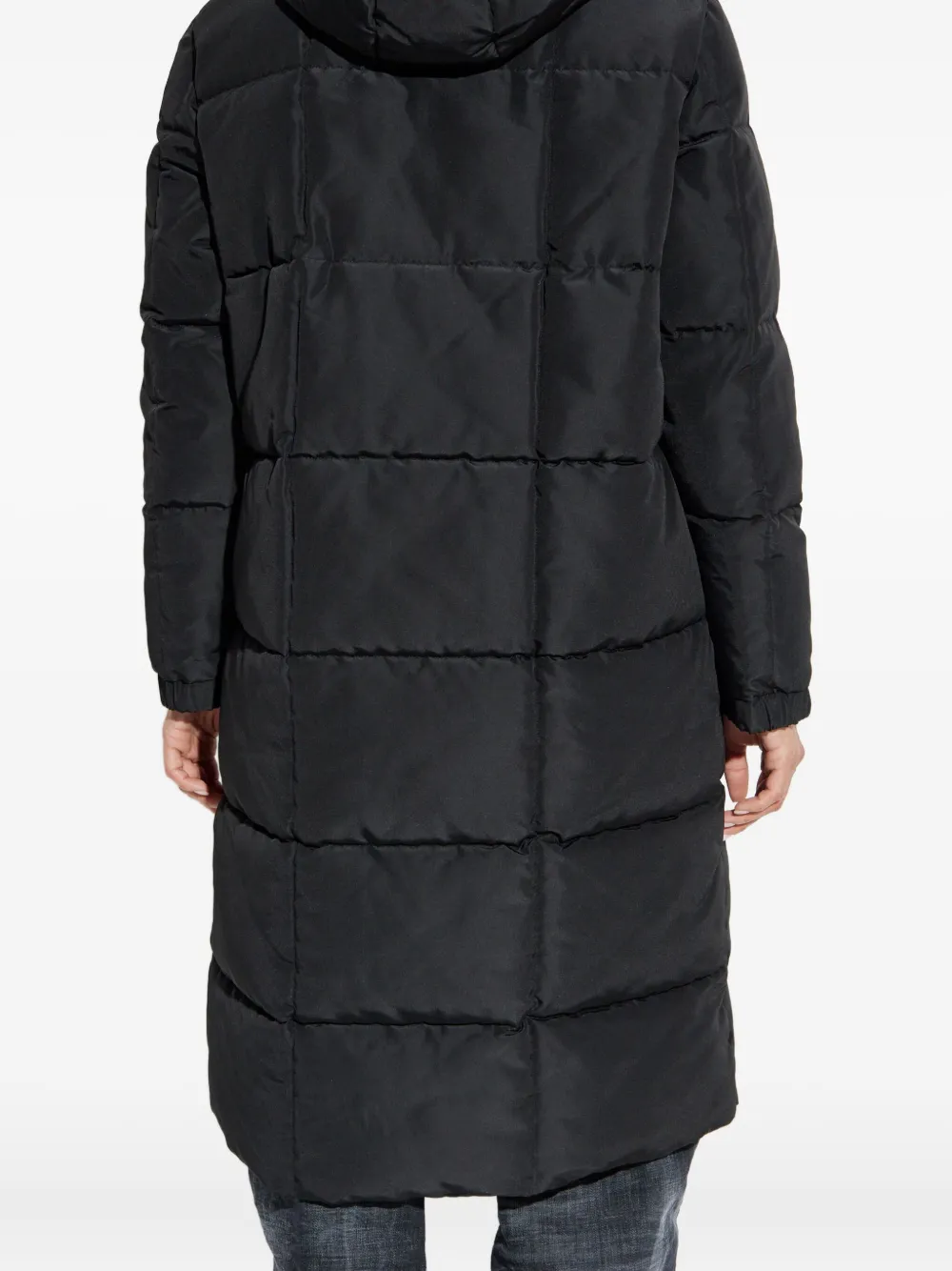 Ea7 Emporio Armani hooded quilted coat Zwart